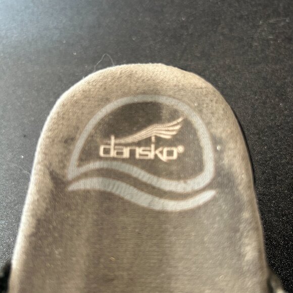 Dansko Black Slip In Mules Lace Pattern Sandals Size 38 - Picture 3 of 5